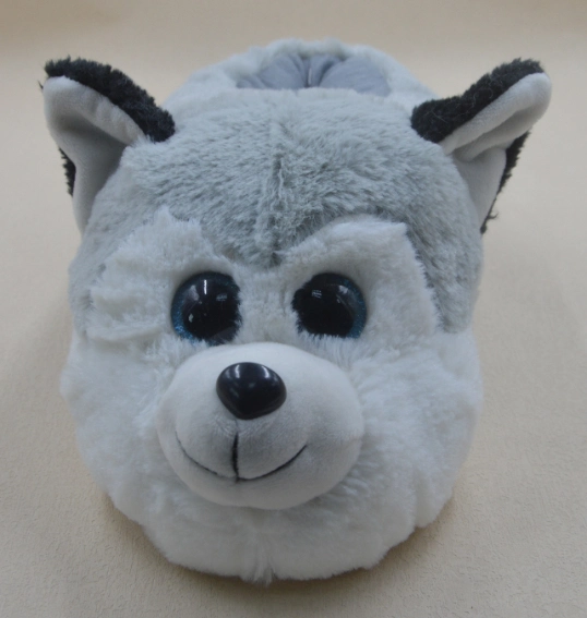 Wolf Men Women Child Babies Fur Plush Toy Winter Warm Animal Slipper